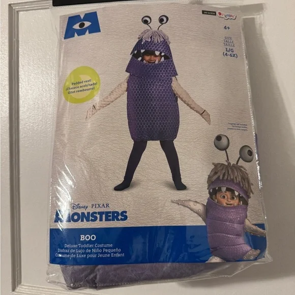 Disney Monsters Inc Boo Toddler Costume Sz Large 4-6x - Picture 3 of 5